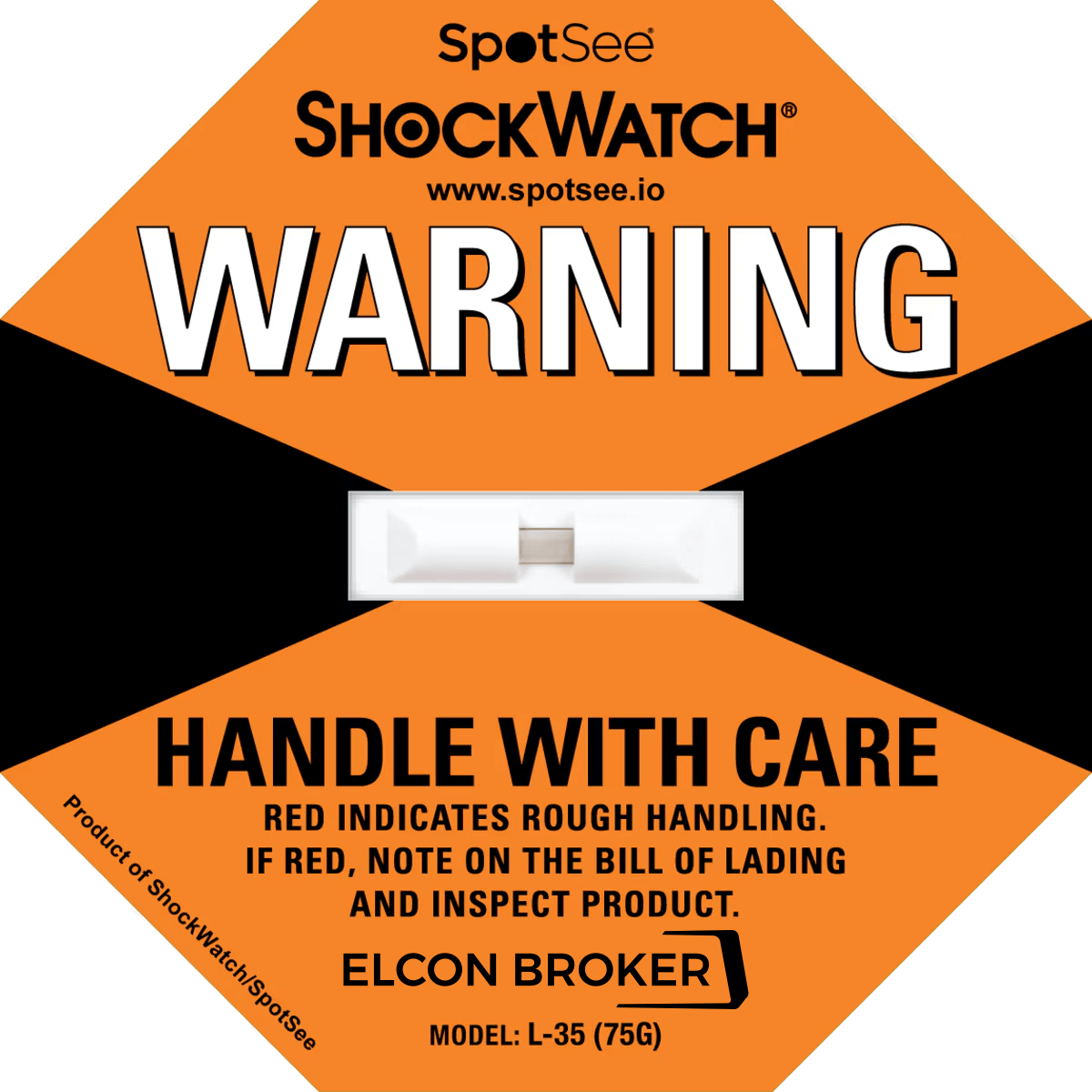 Oransje ShockWatch merke - model L35