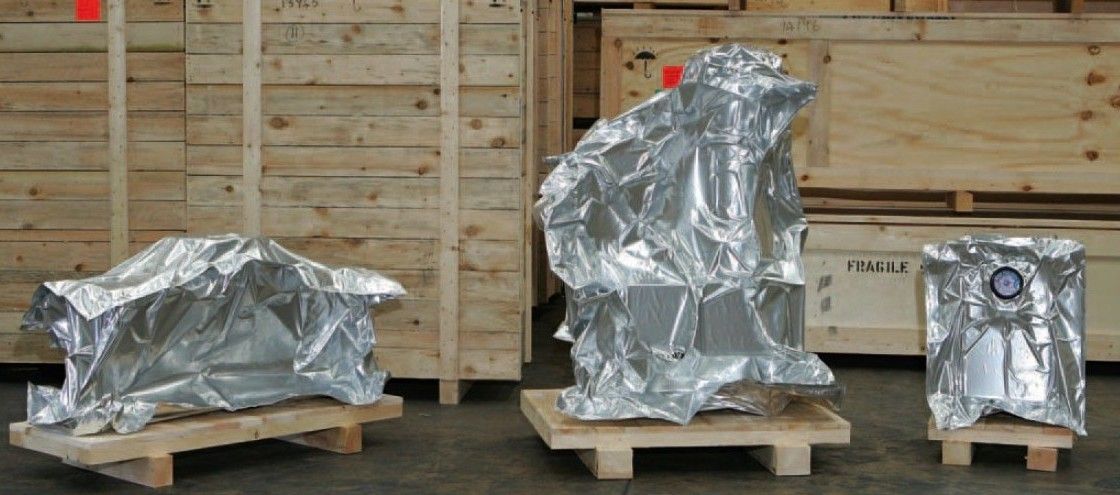 Tre produkter beskyttet med aluminiumsfolie