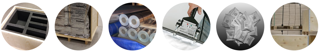 Bilder av ulike emballasjematerialer