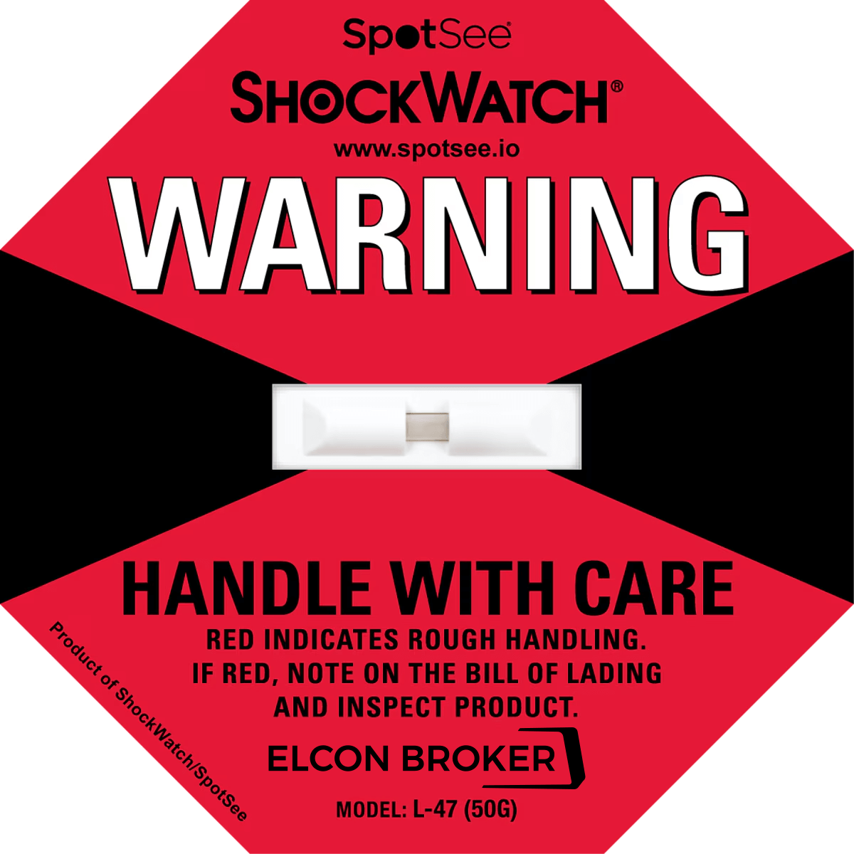 Rødt ShockWatch merke - model L47